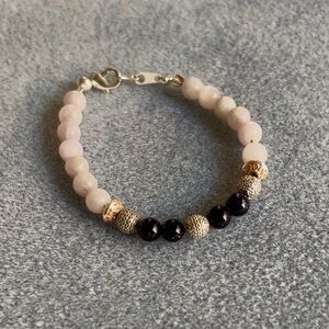 Elegant Beaded Bracelet with Gold & Silver Accents • Custom Jewelry!
